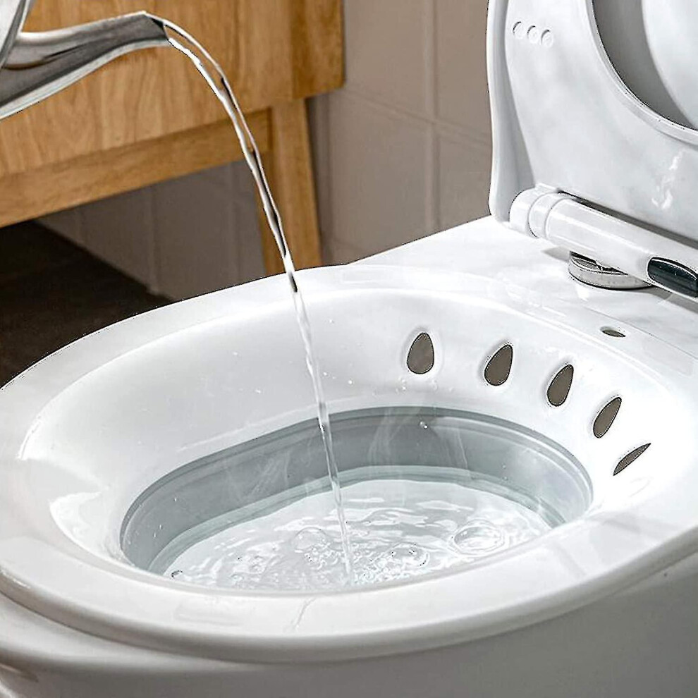 Foldable Sitz Bath For Toilet,seat Sitz Bath Basin For Pregnant Women,hemorrhoids,elderly,fits Universal Toilets And Commode Chair