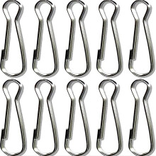 10PCS Stainless Steel Flag Pole Clips 5cm Heavy Duty Spring Snaps Hooks Metal Spring Lanyard Clips for Boat Flag Pole