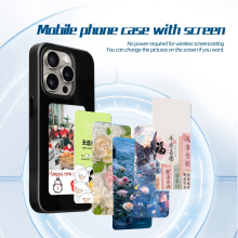 For iPhone 14 Pro Max Smart NFC Ink Screen DIY Display Phone Case Cover Black