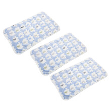 Lot de 3 couvertures pour chien en polaire corail, motif éléphant, fine et douce, literie pour animal, bleu, L