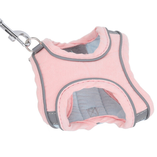 Cat Vest Harness & Leash Set, Reflective, Adjustable, Blue Pink M