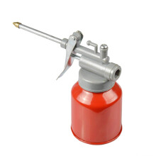 Pump Metal Oil Can with Copper Spouts 250ml Capacity Red Oil Can