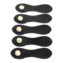 5 Stück Leder-Druckknopf-Schnallen aus echtem Leder Schwarz Antikmessing DIY Taschenverschluss
