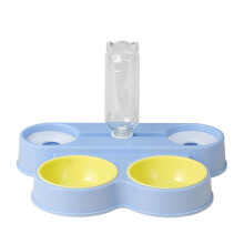 Dogs Bowl Automatic Cats And Dogs Food Bowl 4 In 1 Pet Feeder With Automatic Water Bottle Bowl Double Bowl Sky Blue