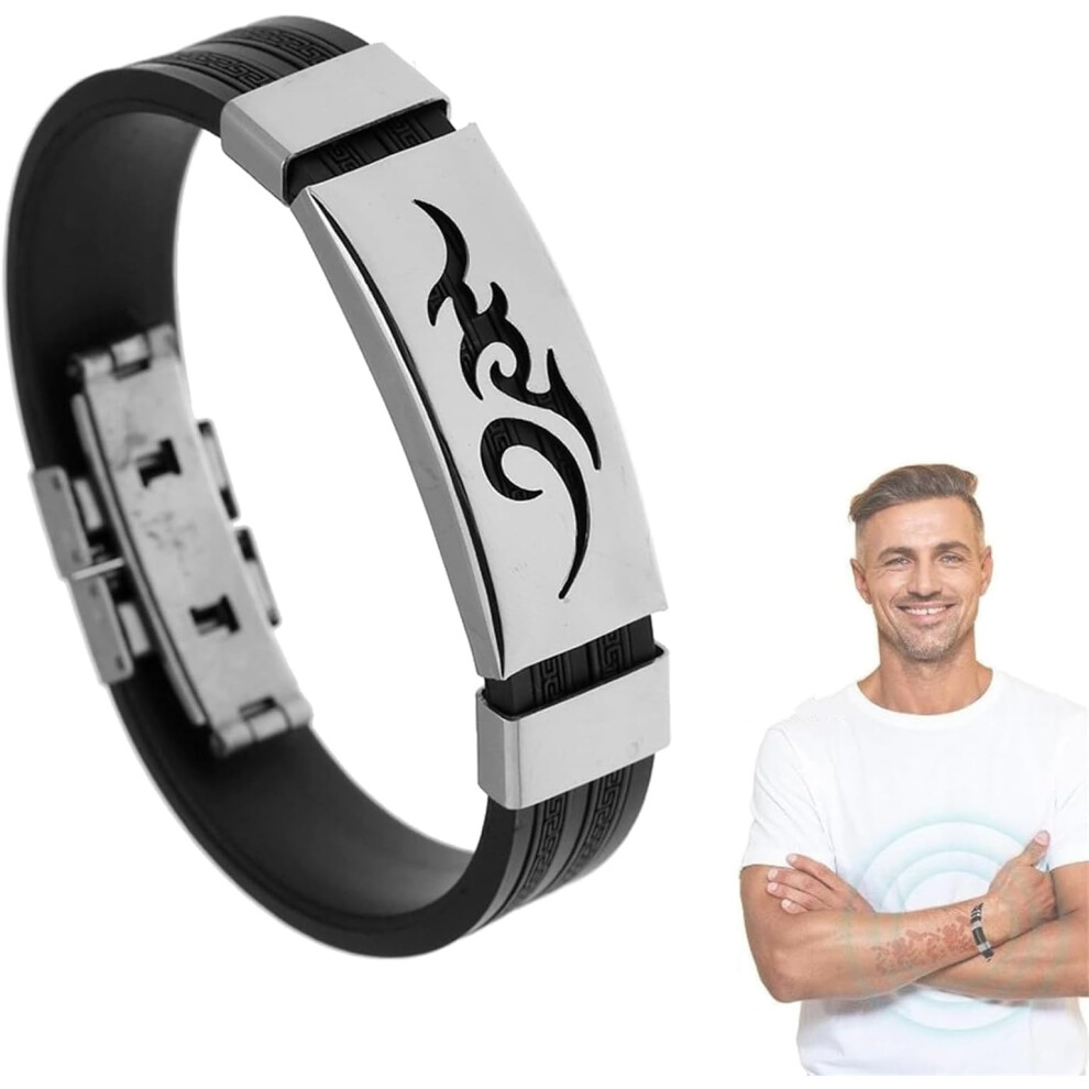 Black Titanium Therapy Bracelet For Pain Relief And Energy Balance, Magnetic Healing Wristband