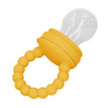 Silicone Baby Food Feeder Pacifier for Gum Relief & Fruit Feeding - Yellow