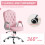 Vinsetto Vinsetto Home Office Chair with Adjustable Height Tilt Function Pink 6