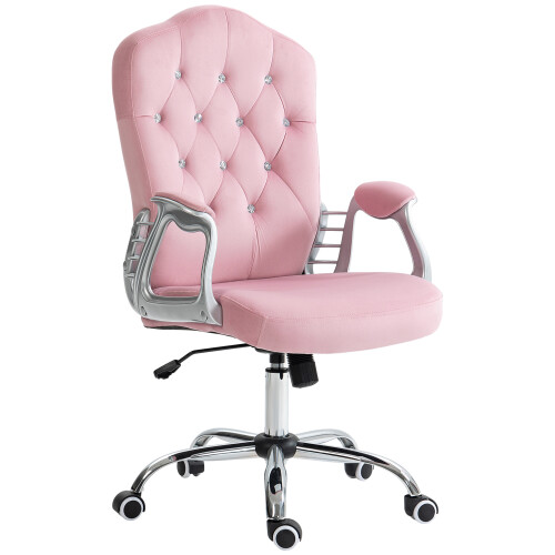 Vinsetto Vinsetto Home Office Chair with Adjustable Height Tilt Function Pink 1