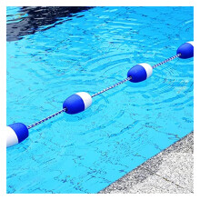 Pool Lane Divider Rope with Buoys, Durable Nylon Floating Safety Rope for Inground Pools 6.6ft Blue White