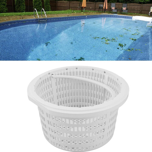 Pool sieve, integrated handle, easy to clean, reusable, durable, white. 2