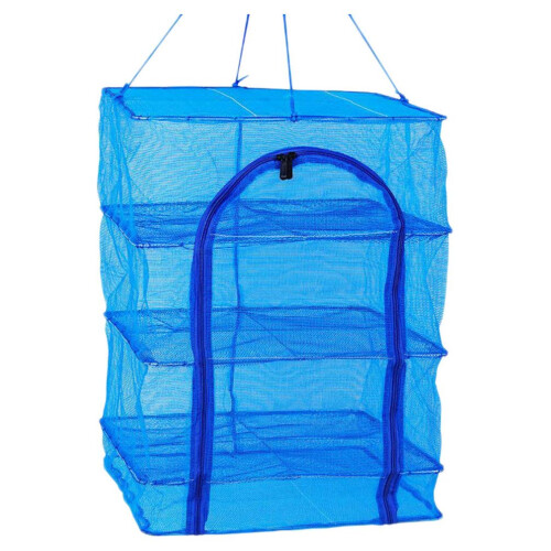 Herb Drying Rack FourLayer Mesh Hanging Dehydrator For Herbs And Tea Efficient Air Circulation 66x45x45 Cm Blue