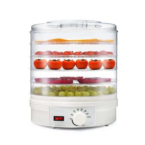 5Tray Dehydrator for Meat Jerky and Dried Fruit, Quiet Operation, Classic White