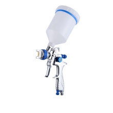 Spray Gun Set Atomization Spray Gun Painting Tool for Automotive and Furniture Spray Paint, 600cc Upper Cup, Blue and Silver Spray Gun