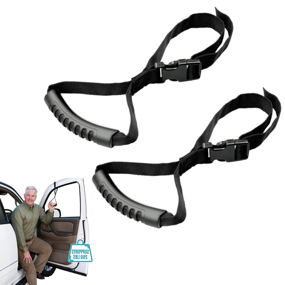 Mobility Assist Device for Car Entry, Ergonomic Car Handle with Non-Slip PVC Grip, Adjustable Strap Vehicle Support Handle for Elderly and Disabled,