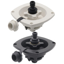 Motorhome water inlet with cover, city water connection, 11.7x11.7x5.9cm, white