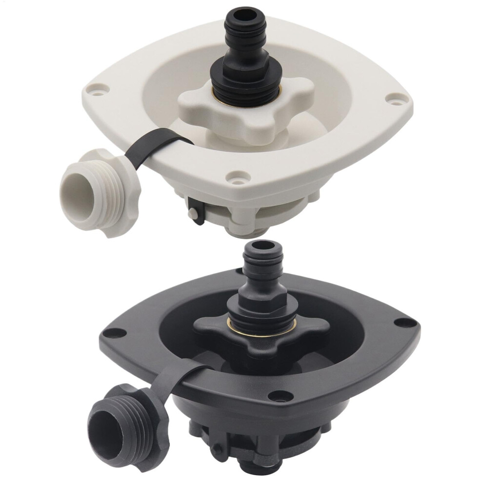 Motorhome Water Inlet With Cover, City Water Connection, 11.7X11.7x5.9cm, White 9347817967418