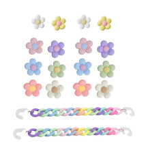 16 stk. blomstersko-charms, skodekorationer til piger og drenge, perfekte til pigemodedekorationer, søde blomstercharms til festdekorationer, sko