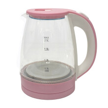 Speed-Boil Water Electric Kettle, 2L 1500W Pink, Rapid Boiling Borosilicate Glass Tea Kettle With Auto Shut-Off And Boil Dry Protection For College