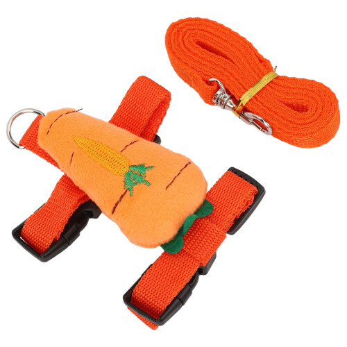 Decorative Carrot Shape Rabbit Leash Set Regulable for Small Pets M