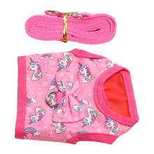 Cute Unicorn Rabbit Harness Leash for Small Pets, Nylon Polyester S