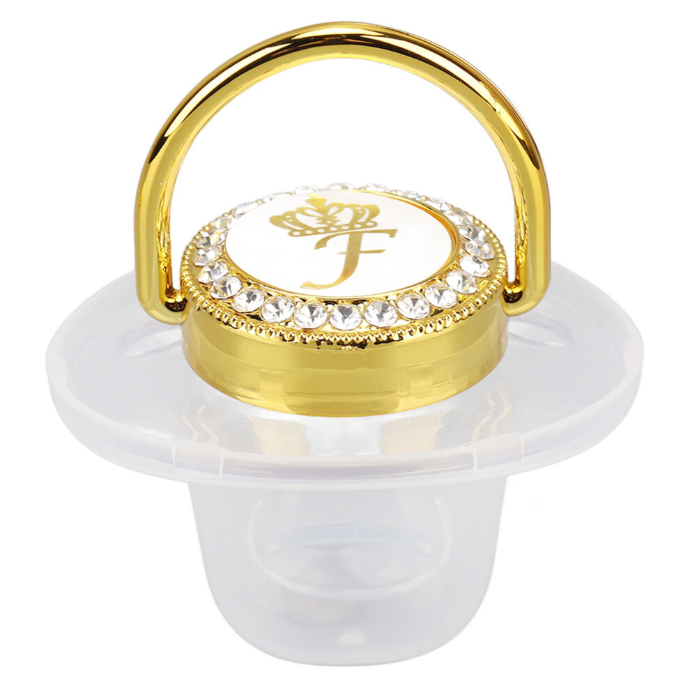 Baby Pacifier for 6-18 Months with Rhinestone Nipple Letters and Silicone Tip