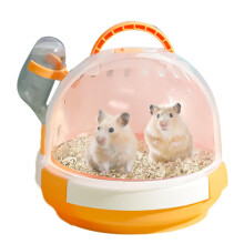 Small Animal Carrier Bag ChewProof Hamster Carrier Bag for Small Pets, Portable Travel Cage for Hamsters, Gerbils, Orange
