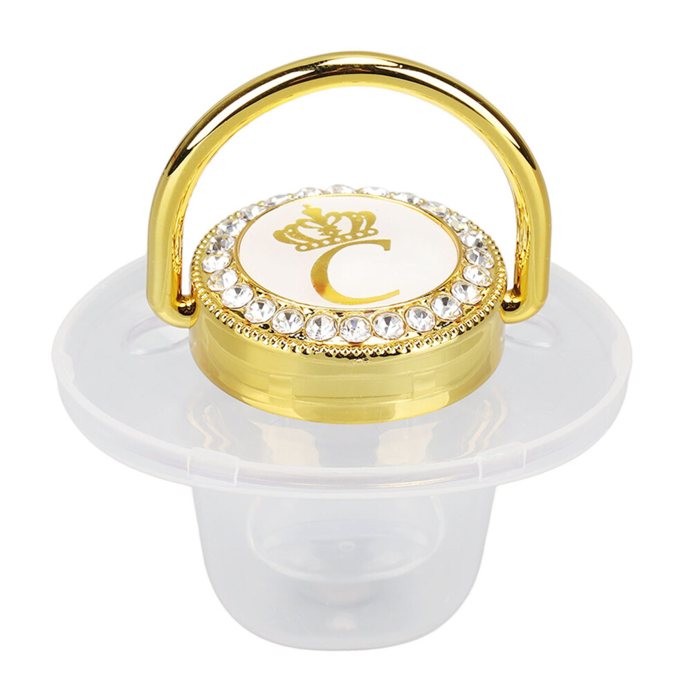 Baby Pacifier Teething Nipple With Rhinestones For 6-18 Months Golden