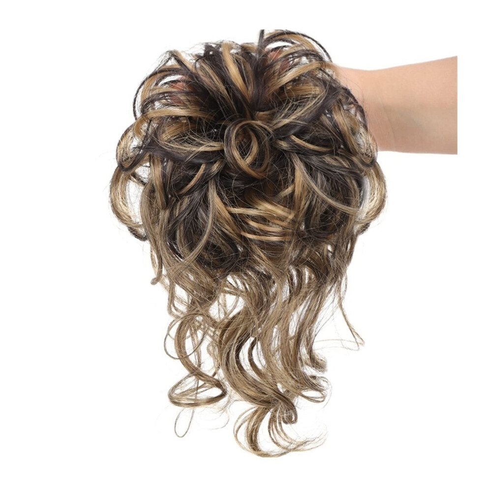 Unisex Messy Bun Hair Piece With Curly Hair Bun Extension, Synthetic Tousled Updo Chignon For Women, Color 106