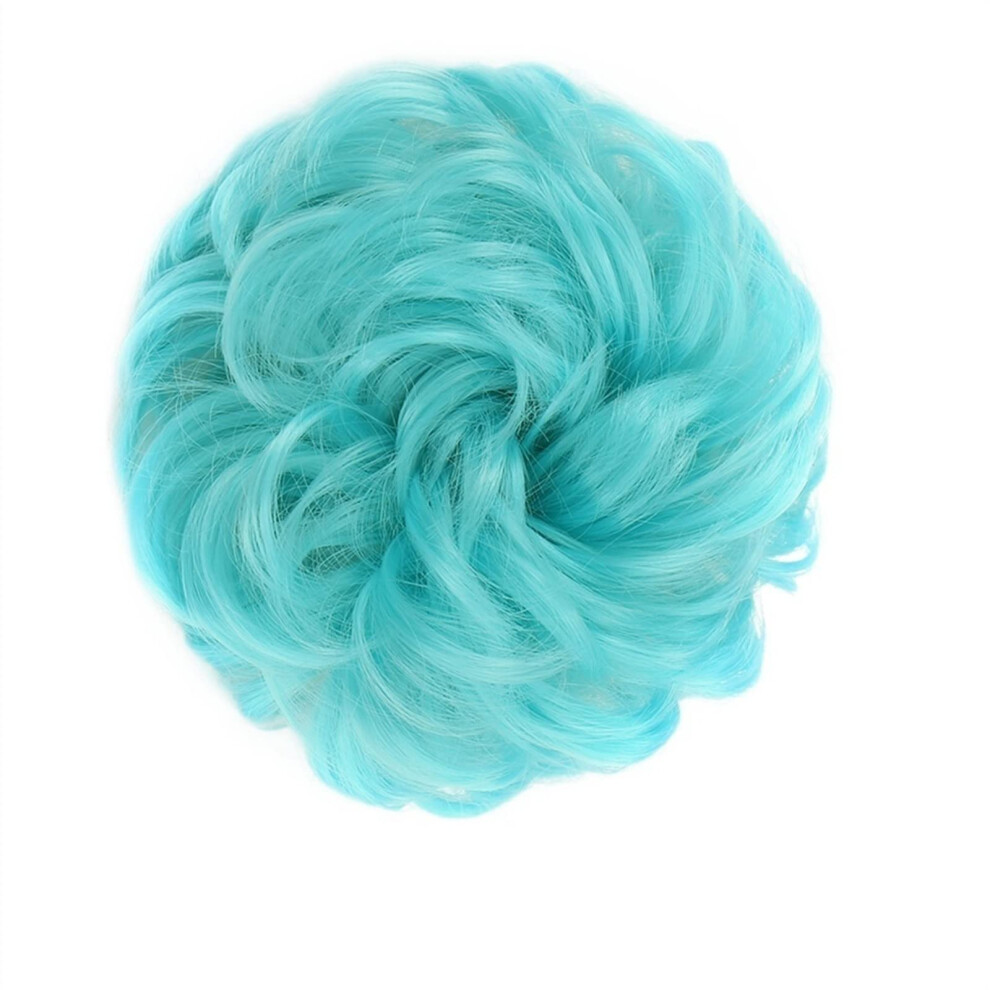 Hair Bun Extensions Curly Wavy Donut Hairpiece Synthetic Hair Bun With Elastic Band Scrunchies Updo Ponytail Color 2513