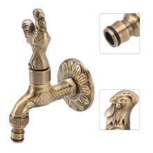 Classic Copper Garden Faucet with Life-Boosting Carp Engraving G1/2in