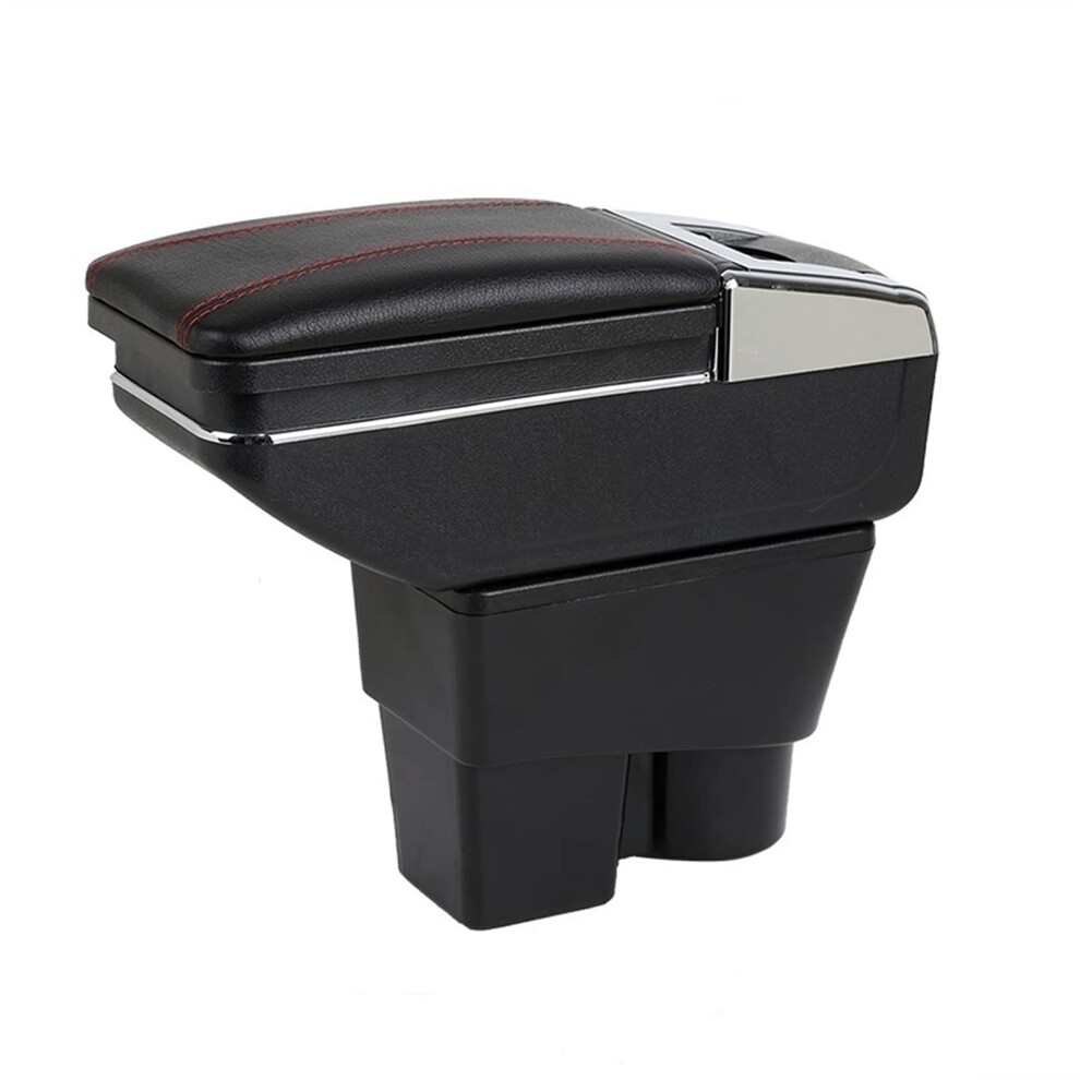 Center Armrest Leather Duallayer Rotatable Center Console, For Vw Jetta Mk6 Black 9382693659736