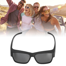 Übergröße PC Sonnenbrille Über Brille UV-Schutz Anti UVA UVB Schwarz