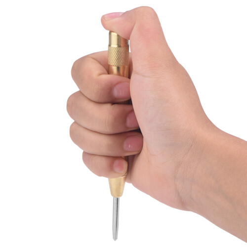 Professional Automatic Punch Tool, Spring Loaded Center Marker with Precision Tip, Adjustable Spring Loaded Design for Consistent Impact, Heat 1