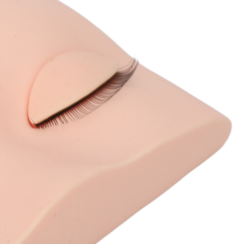 False Eyelashes Extension Practice Head with Removable Eyelids - Pink 2