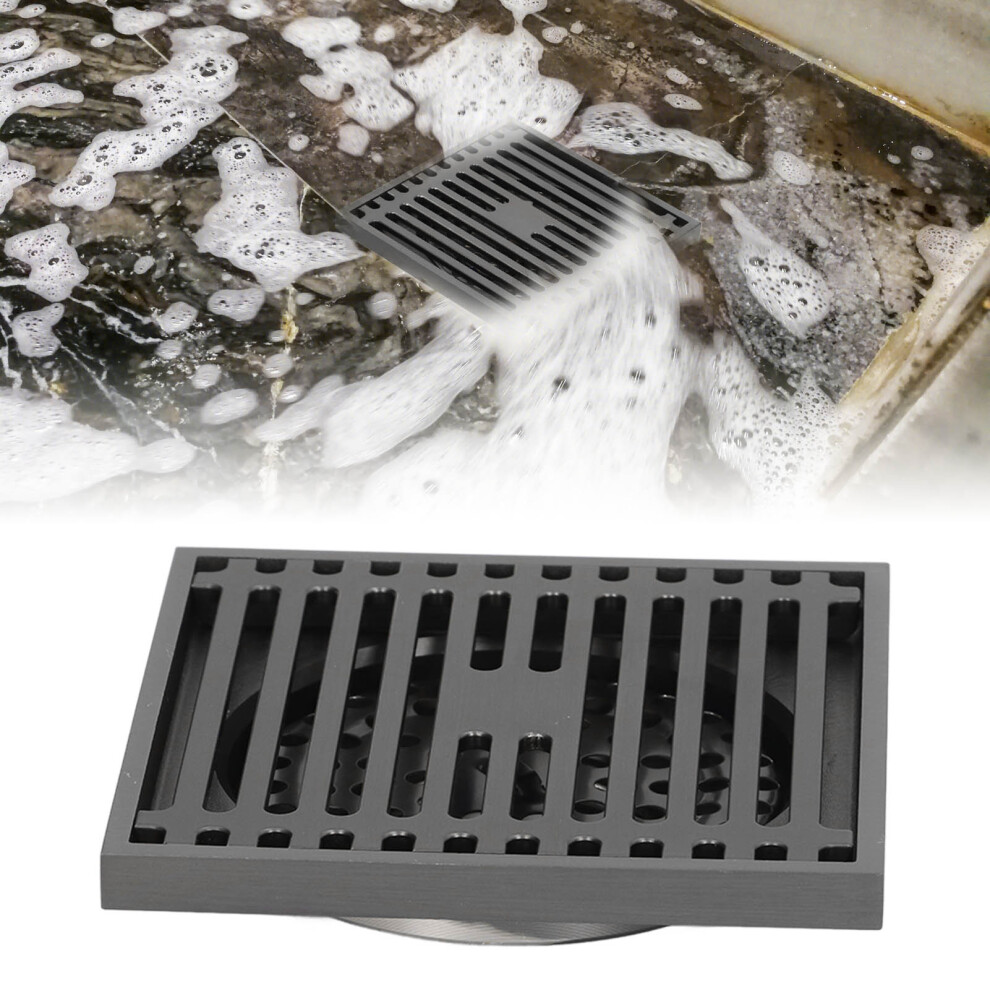 Grey Square Floor Drain Stainless Steel Anti Odor Bathroom Grate 3151373342550