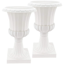 PL50WT2 Deluxe Plastic Urn White, 10 X 17 Inches, Pack Of 2
