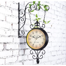 Outdoor Garden Clock, DoubleSided Wall Clock, Indoor And Outdoor Decoration, Silent Movement