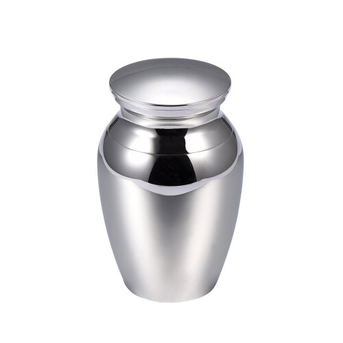 Silver Stainless Steel Keepsake Token Cremation Urn For Ashes