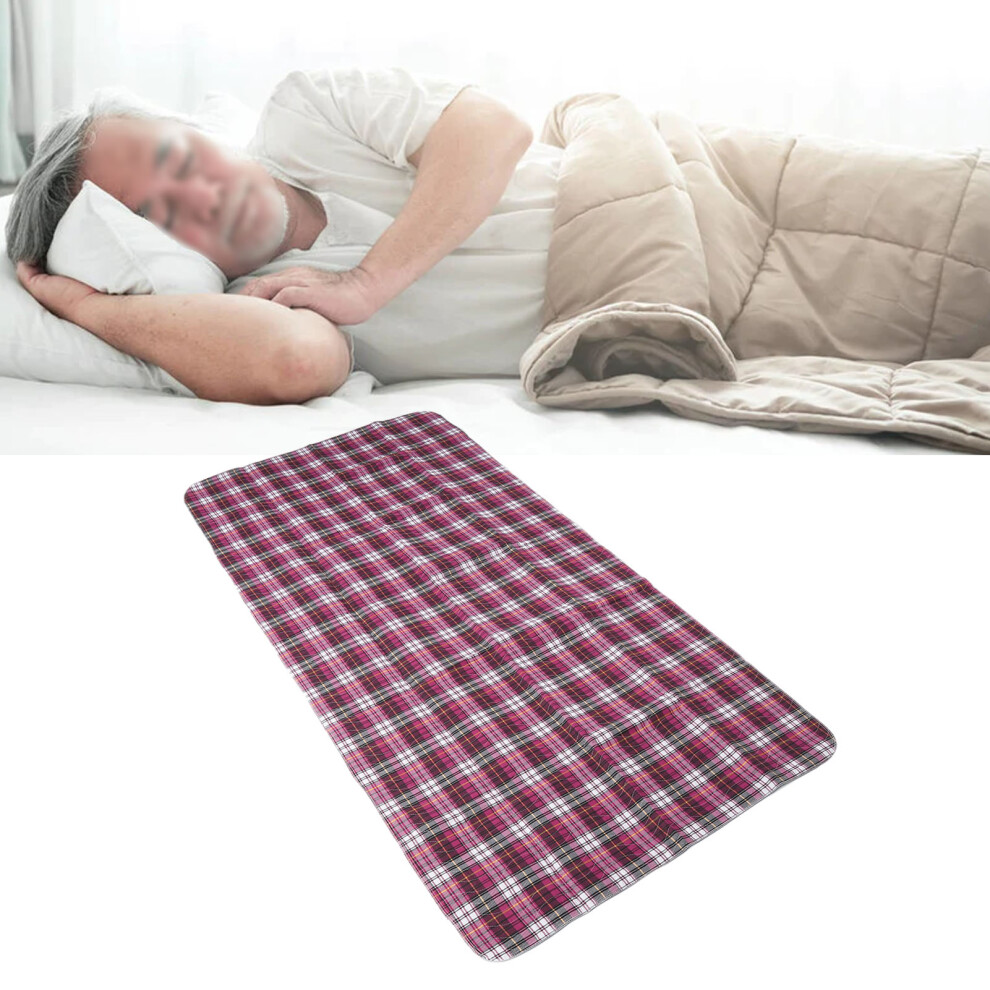 Absorbent Hospital-Grade Washable Bed Pad 47.24x70.87in Reusable Purple Plaid