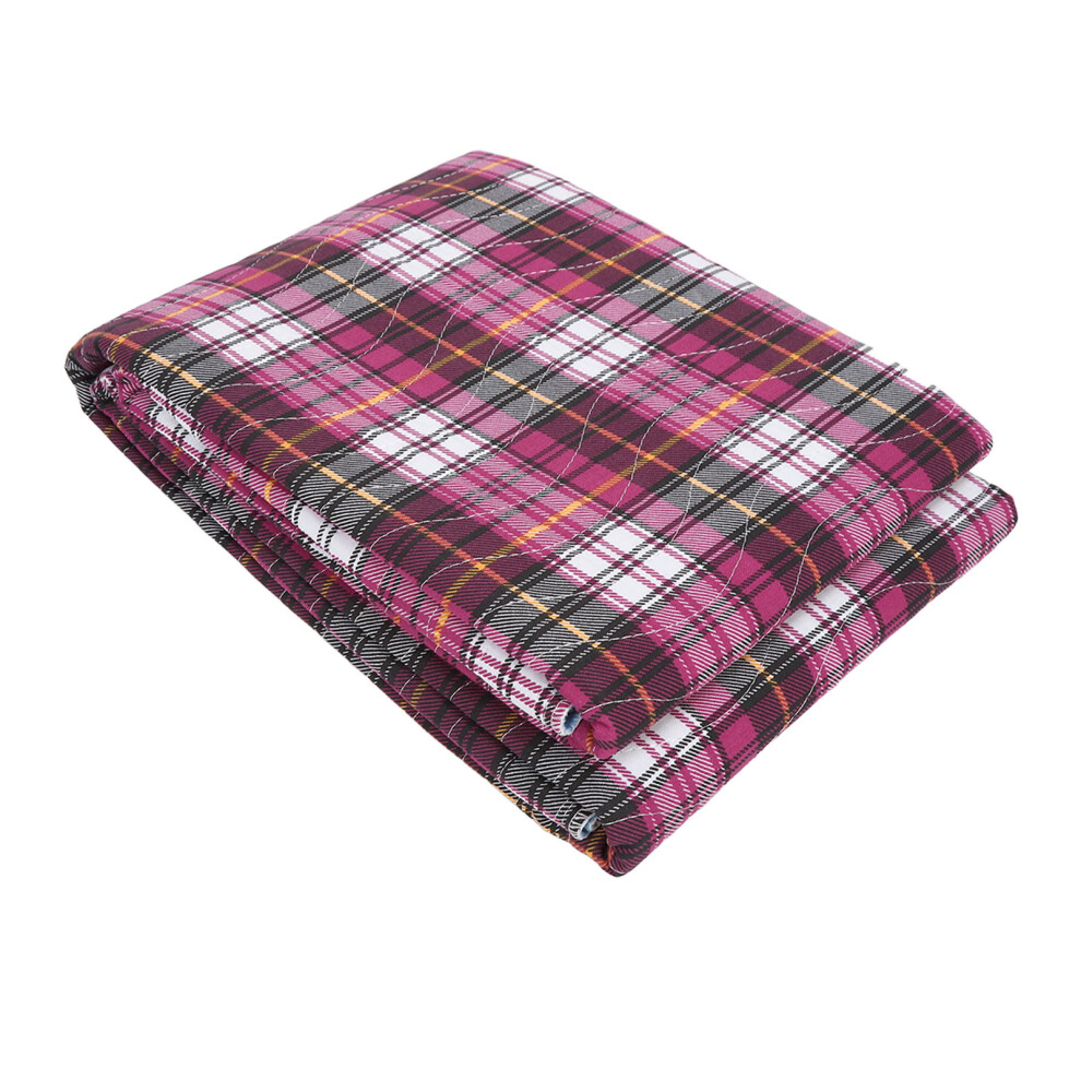 Reusable Incontinence Bed Pad Purple Plaid Heavy Absorbency 35.43x47.24in