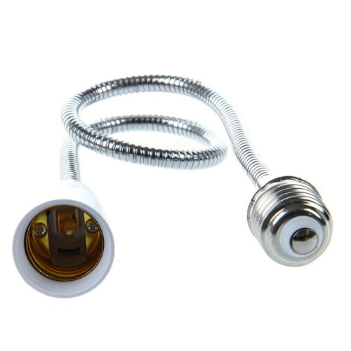 4X E27 to E27 Light Lamp Bulb Flexible Extension Adaptor Converter (White,60cm) 2