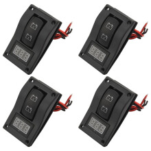 4X 12-24V LED Dual Battery Test Panel Rocker Car Truck Marine Boat Voltmeter 4P -OFF-