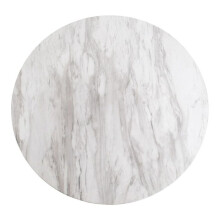 Round dining table 70x75 cm white marble and brass look - DERVAL