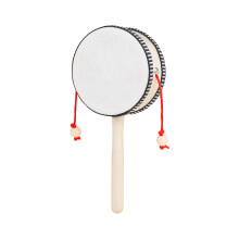 Sonaglio musicale per bambini - Tamburo di legno da 4 pollici per bebé e bambino