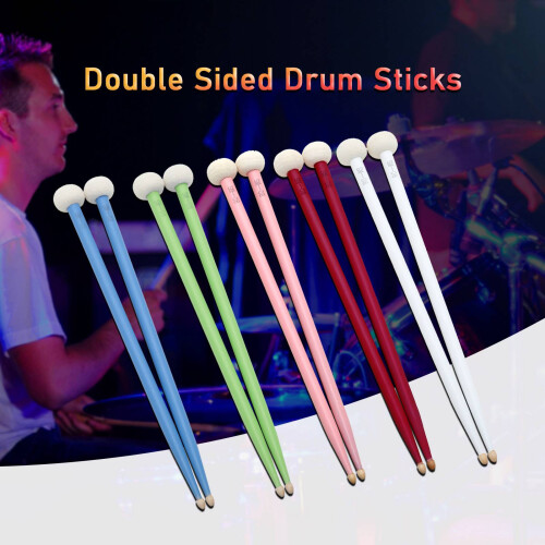 Double Sided Maple Drum Mallets, Felt Heads, 410mm, 99g 1