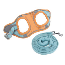 Reflective Cat Vest Harness & Leash Kit - Blue/Orange, Adjustable, Escape Proof