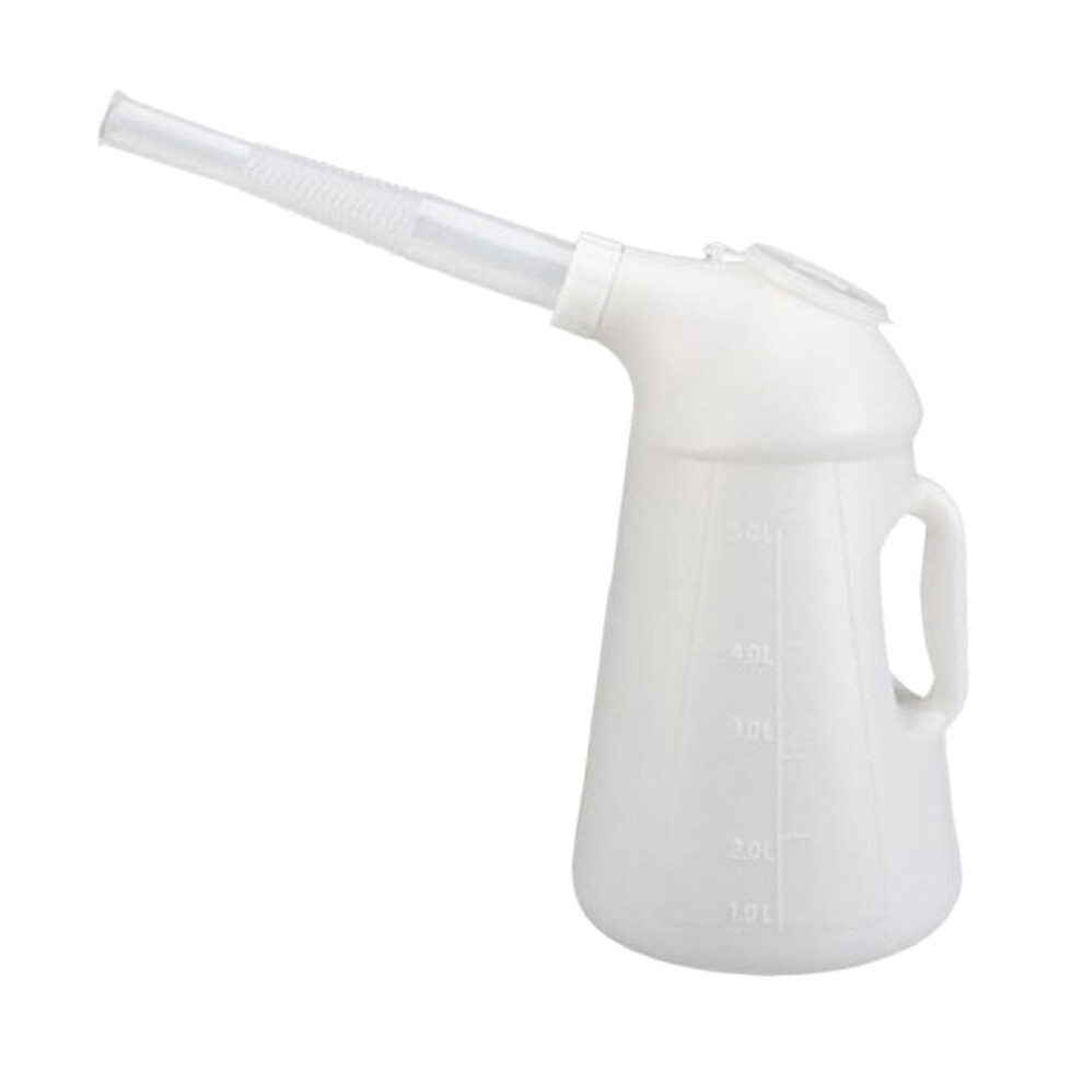Flexible Oil Measuring Container With Spout For Automotive Garage, Driver's Oil Container, 5L Capacity Oil Measuring Can With Pour Spout 9347817970951