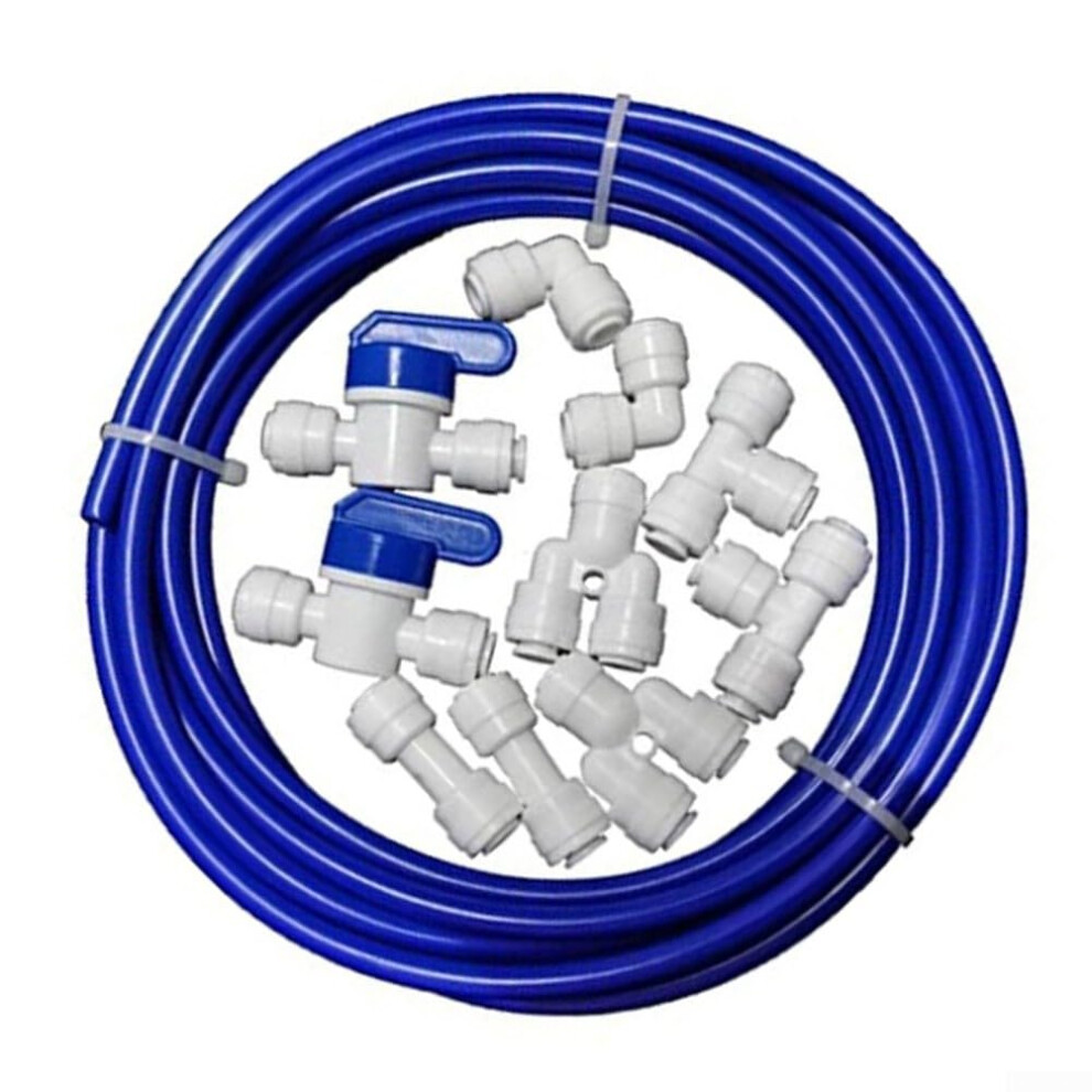1/4' Reverse Osmosis Pipe With 10 Quick Connectors For Ro Units, Refrigerators, Water Filters, Laboratory Equipment Etc (10 Meters) 9382693661289