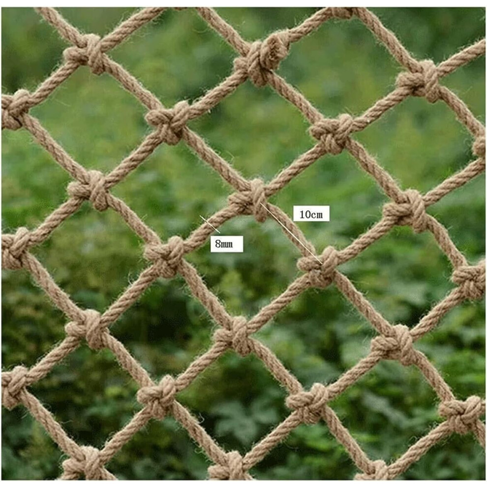 Safety Net Decorative Hemp Net, AntiFall, HandKnitted Outdoor Net, Balcony and Stair Net 5m x 6m, Retro Style