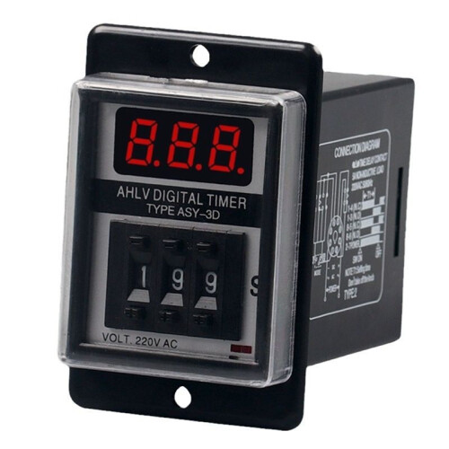 ASY-3D Fördröjningstimer Tidrelä 8PIN AC220V Siffror Display Programmerbar Timer Fördröjningsrelä Timer 999S